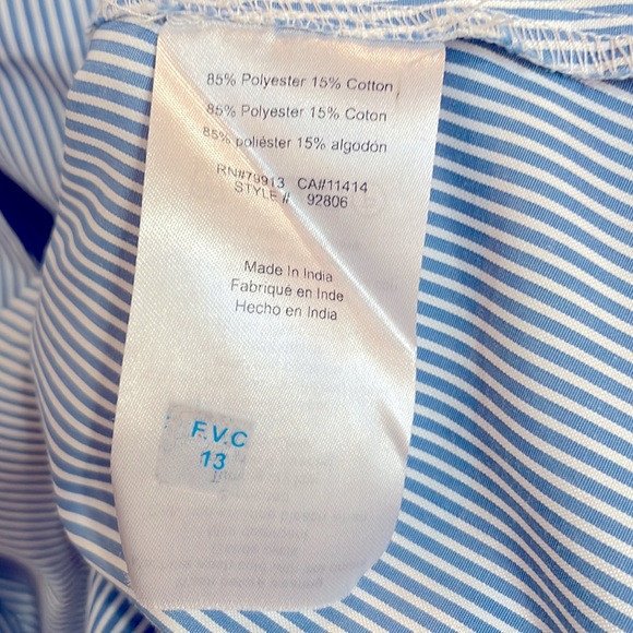 Motherhood Maternity | Blue & white striped V-neck tunic top w/sash | Si… - Picture 7 of 8